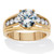 3.46 TCW Round Cubic Zirconia Yellow Gold Ion-Plated Ring