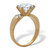 4 TCW Round Cut Cubic Zirconia and Pave Crystal Gold Ion-Plated Stainless Steel Ring