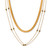 Goldtone Herringbone and Multistrand Black Crystal Station Layered Necklace Set 18-20.5 Inch