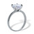 Oval Cut Cubic Zirconia Solitaire Engagement Ring 2.54 TCW Silvertone