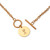 Yellow Gold Ion-Plated Stainless Steel Personalized Circle Charm Necklace 21 Inch