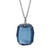 Rounded Emerald Cut Royal Blue Crystal Silvertone Pendant Necklace, 18-20 Inch