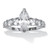 3.12 TCW Marquise Cubic Zirconia Platinum-Plated Sterling Silver Engagement Ring