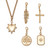 14k Yellow Gold-Plated Multi Charm Pendant Set with 16 Inch Chain