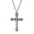 Mens Black Ion-Plated Antiqued Cross Pendant Necklace 26 Inch