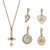 14k Yellow Gold-Plated Pendant Set with 16 Inch Chain