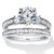 3.34 TCW Round Cubic Zirconia Platinum-Plated Sterling Silver Bridal Ring Set