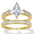 2.34 TCW Marquise Cubic Zirconia 14k Yellow Gold-Plated Sterling Silver Bridal Ring Set