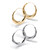 Puffed Hoop Earrings 2-Pair Set in 18k Yellow Gold-plated Sterling Silver and Sterling Silver 1 7/8"
