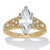 3.23 TCW Marquise Cut Cubic Zirconia 14k Gold-plated Sterling Silver Engagement Ring