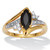 .12 TCW Marquise Cut Natural Black Onyx and Cubic Zirconia 18k Yellow Gold-Plated Sterling Silver Ring