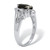 .12 TCW Marquise Cut Natural Black Onyx and Round Cubic Zirconia Platinum-Plated Sterling Silver Ring