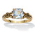 Cushion-Cut Simulated Birthstone Butterfly and Scroll Ring in Antiqued Gold-plated Sterling Silver