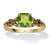 Cushion-Cut Simulated Birthstone Butterfly and Scroll Ring in Antiqued Gold-plated Sterling Silver