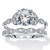 2.21 TCW Round Cut Cubic Zirconia Platinum-plated Sterling Silver Bridal Ring Set