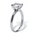 3 TCW Round Cubic Zirconia Silvertone Solitaire Engagement Ring, Sizes 5-10