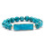 Genuine Blue Jasper Goldtone Drop Necklace and Beaded Stretch Bracelet Set, 34 inches