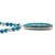 Genuine Blue Agate Cabochon Goldtone Drop Necklace, 34 inches