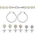 Round Simulated Pearl Silvertone Endless Necklace and Earrings Set, 70 inches