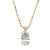 2.59 TCW Oval-Cut Cubic Zirconia Pendant Necklace in Yellow Goldtone