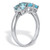 2.24 TCW Oval Cut Genuine Blue Topaz Sterling Silver 3-Stone Ring