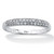 1/10 TCW Round Cut Genuine Diamond Solid 10k White Gold Double Row Ring