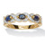 .62 TCW Oval Cut Genuine Blue Sapphire and Diamond Accent 18k Yellow Gold-Plated Sterling Silver Ring