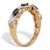 .62 TCW Oval Cut Genuine Blue Sapphire and Diamond Accent 18k Yellow Gold-Plated Sterling Silver Ring
