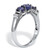 1.31 TCW Genuine Blue Sapphire and Diamond Accent Sterling Silver 3-Stone Ring