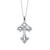 1/10 TCW Diamond Accent Solid 10k White Gold Cross Pendant Necklace, 18 Inch Chain