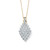 1/10 TCW Round Cut Genuine Diamond 10k Solid Yellow Gold Cluster Pendant Necklace, 18 inch length