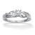 1/8 TCW Round Cut Diamond Solid 10k White Gold Diagonal Engagement Ring