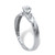 1/8 TCW Round Cut Diamond Solid 10k White Gold Diagonal Engagement Ring