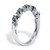 .71 TCW Round Cut Genuine London Blue Topaz with White Topaz Accents Sterling Silver Ring