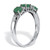 .75 TCW Oval Cut Genuine Green Emerald and Round Cut White Topaz Sterling Silver Ring