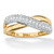 3/8 TCW Diamond Accent Solid 10k Yellow Gold Crossover Ring (1.5mm)