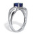 1.92 TCW Oval Cut Genuine Blue Sapphire and White Topaz Sterling Silver Ring