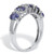 1.32 TCW Oval Cut Genuine Purple Tanzanite and Genuine White Topaz Sterling Silver Ring