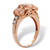 2.82 TCW Oval Cut Simulated Pink Morganite and Cubic Zirconia 18k Rose Gold-Plated Sterling Silver Ring