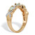 .50 TCW Genuine Oval Cut Genuine Blue Topaz and Diamond Accent 18k Yellow Gold-Plated Sterling Silver Ring