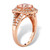 2.03 TCW Cushion Cut Simulated Pink Morganite and Cubic Zirconia Rose Gold-Plated Sterling Silver Double Halo Cocktail Ring