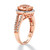 4.25 TCW Simulated Pink Morganite and Cubic Zirconia 18k Rose Gold-Plated Sterling Silver Halo Ring
