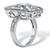 3.93 TCW Round Cubic Zirconia Platinum-Plated Cocktail Ring