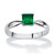 Princess-Cut Simulated Birthstone Solitaire Stack Ring in Sterling Silver