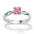 Princess-Cut Simulated Birthstone Solitaire Stack Ring in Sterling Silver