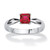 Princess-Cut Simulated Birthstone Solitaire Stack Ring in Sterling Silver