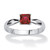 Princess-Cut Simulated Birthstone Solitaire Stack Ring in Sterling Silver