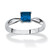 Princess-Cut Simulated Birthstone Solitaire Stack Ring in Sterling Silver