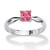 Princess-Cut Simulated Birthstone Solitaire Stack Ring in Sterling Silver