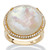 .27 TCW Genuine Mother-Of-Pearl and Pave CZ Accent 14k Gold-plated Sterling Silver Halo Cocktail Ring
